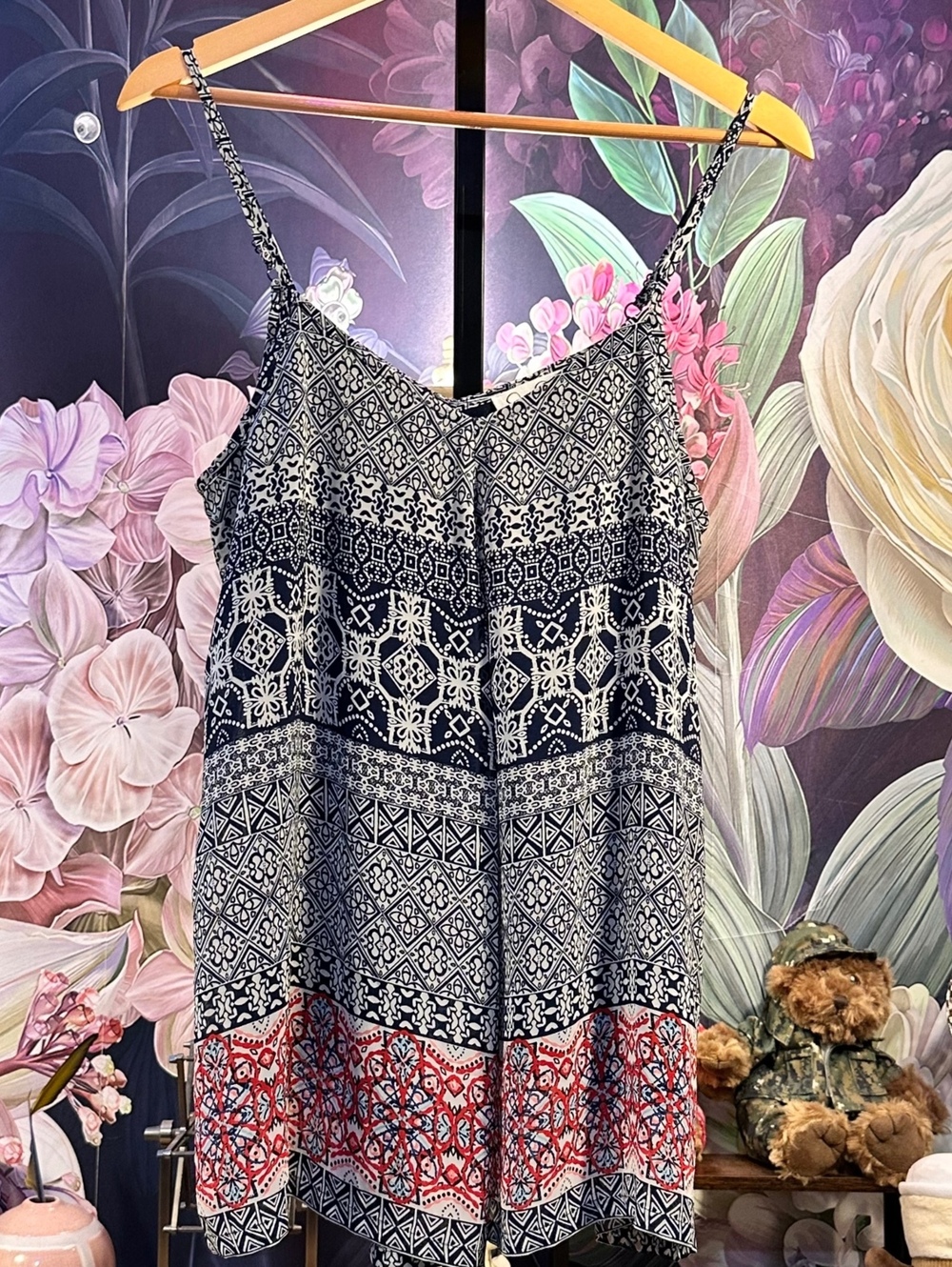 Jessica Simpson XS Maternity Tank Top Boho Geometric Print Lightweight